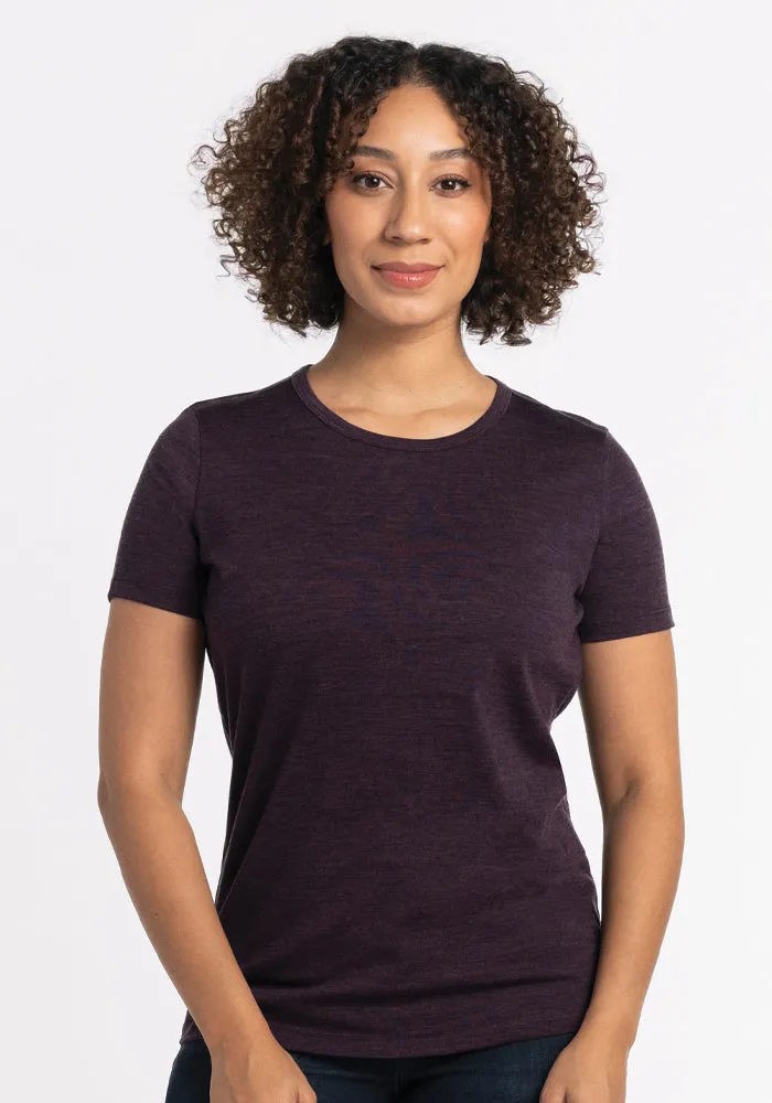 Liza Crew Neck Tee - Deep Plum