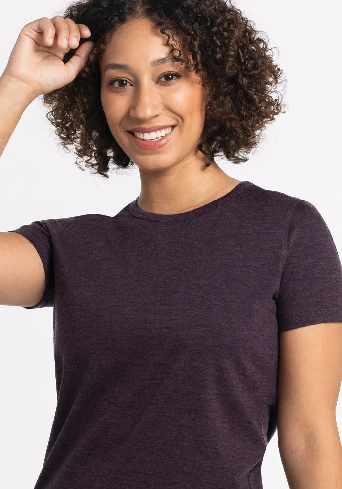 Liza Crew Neck Tee - Deep Plum