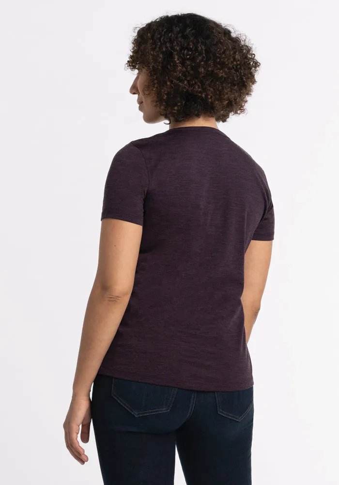 Liza Crew Neck Tee - Deep Plum