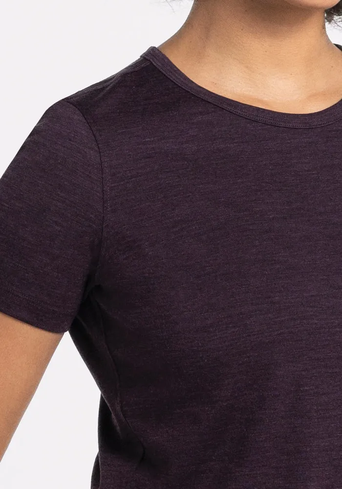 Liza Crew Neck Tee - Deep Plum