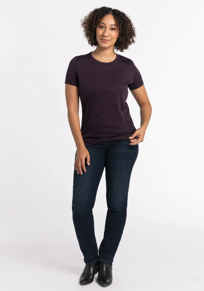 Liza Crew Neck Tee - Deep Plum