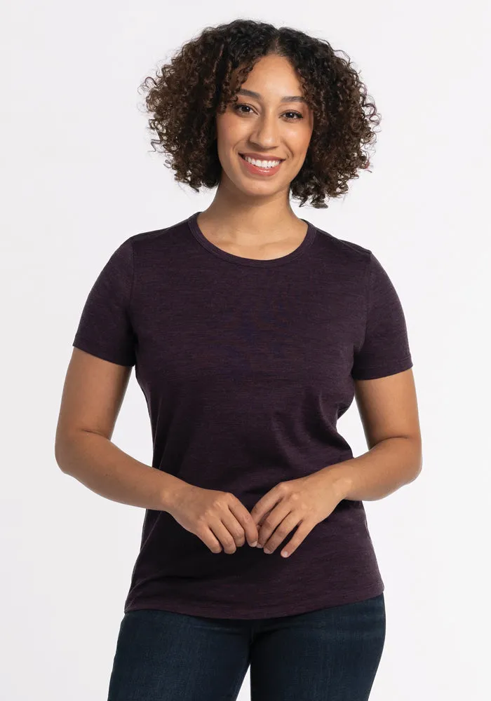 Liza Crew Neck Tee - Deep Plum