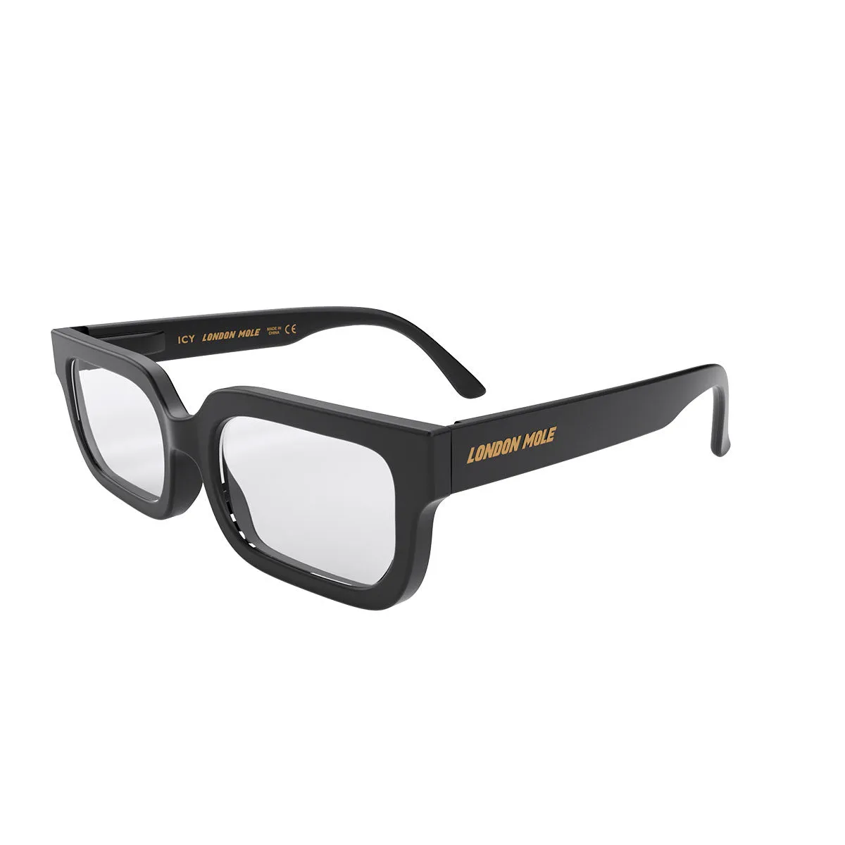 London Mole Icy Blue Blocker Glasses Matte Black