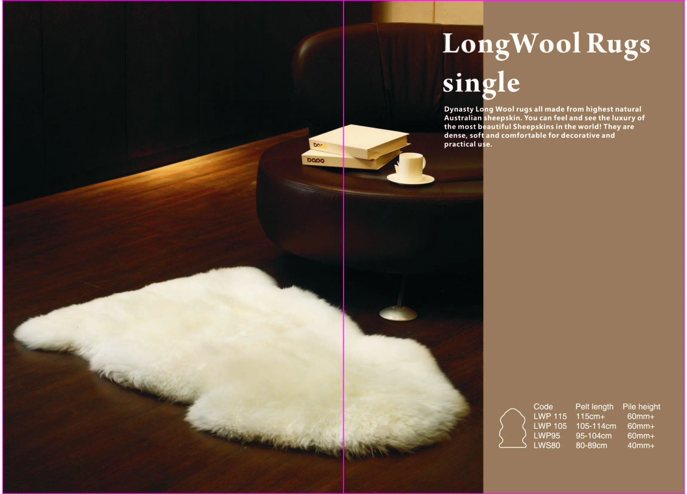 Long Wool Natural Premium Australian Sheepskin Fluffy Geniune Single Rug