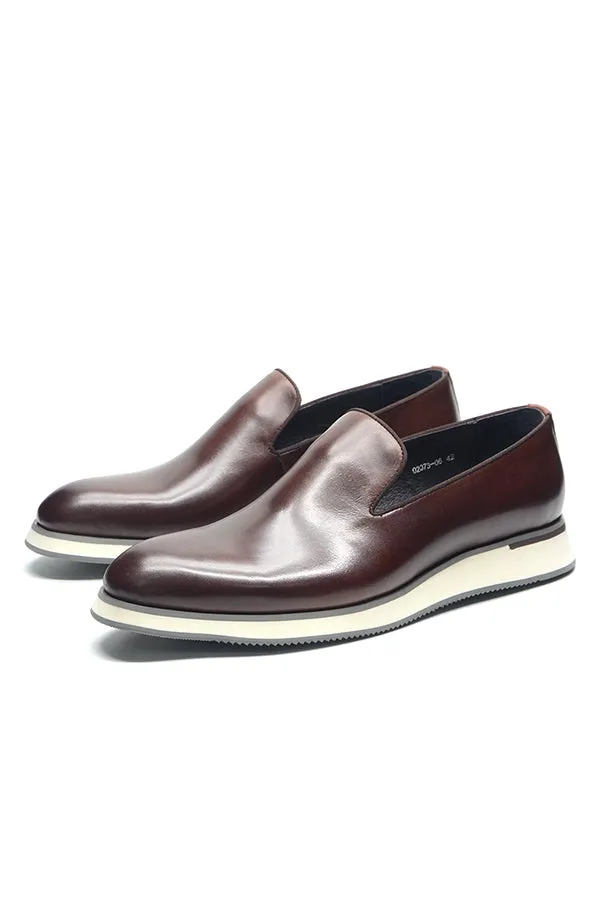 Luxe Leather Slip-on Brogue Dress Shoes