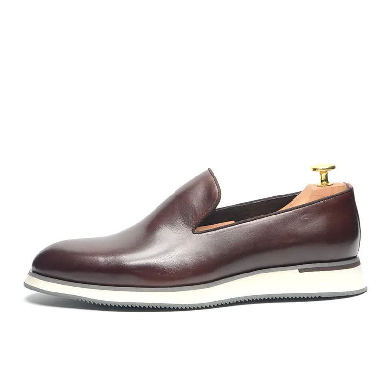 Luxe Leather Slip-on Brogue Dress Shoes