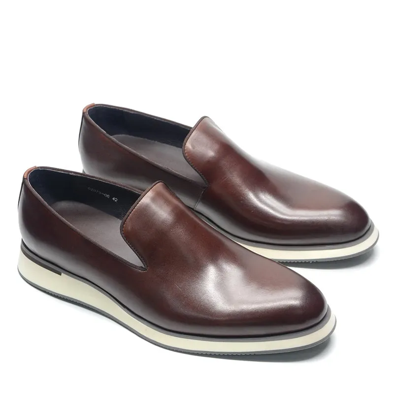 Luxe Leather Slip-on Brogue Dress Shoes