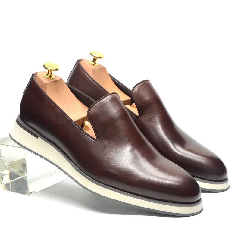 Luxe Leather Slip-on Brogue Dress Shoes