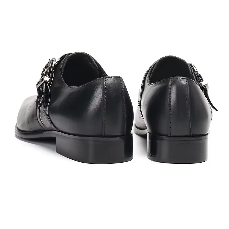 LuxeLeather Monkstraps: Elegant Slip-Ons with Genuine Leather