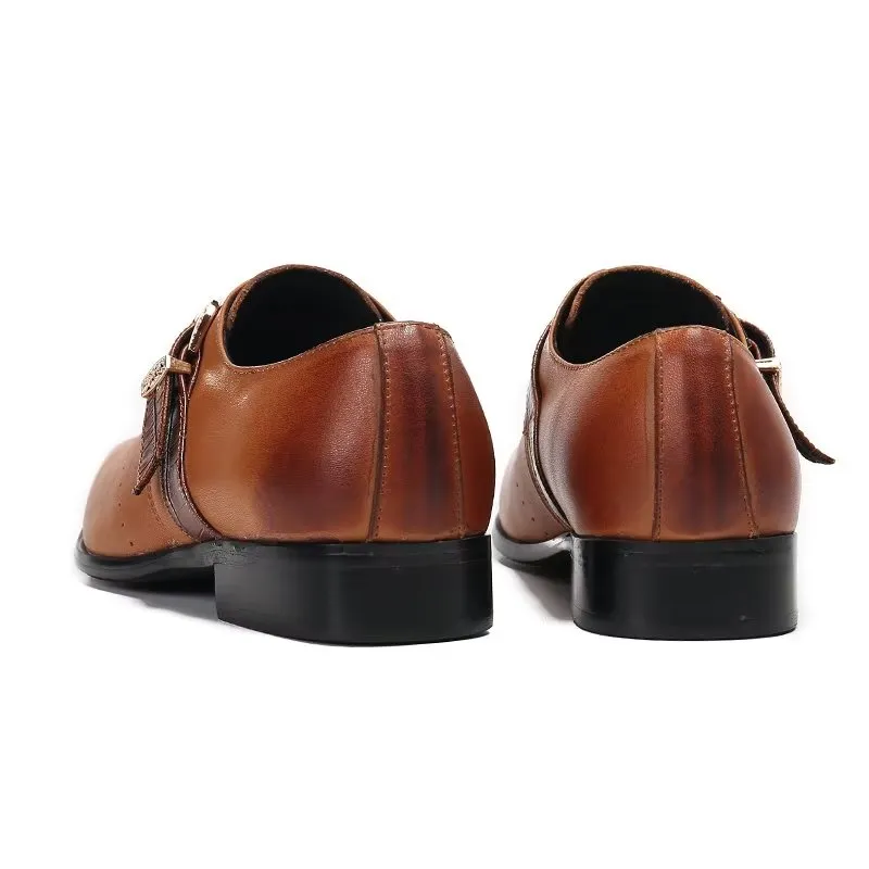 LuxeLeather Monkstraps: Elegant Slip-Ons with Genuine Leather