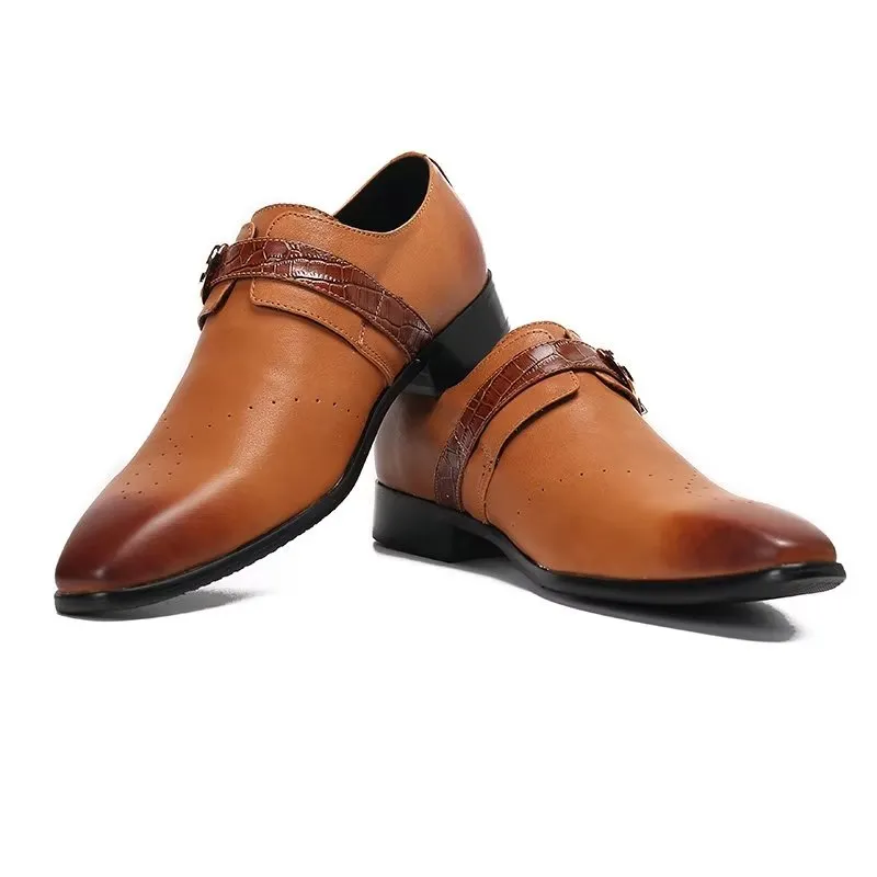 LuxeLeather Monkstraps: Elegant Slip-Ons with Genuine Leather