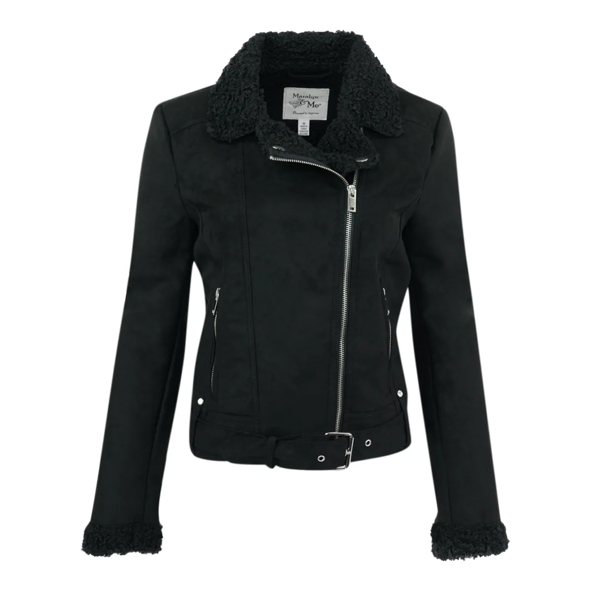 Maralyn & Me Junior Asymmetrical Faux Shearling Jacket