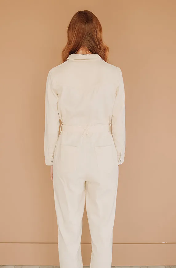 Melbourne Vanilla Utility Jumpsuit - Nursing Friendly - FINAL SALE