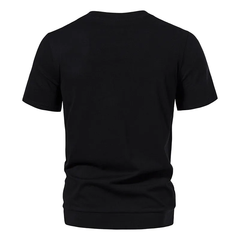 Men Crewneck Patchwork Bicolor Short Sleeves T-Shirt