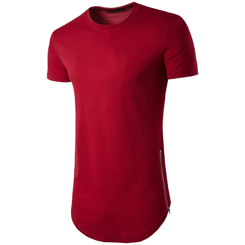 Men Crewneck Short Sleeves Long T-Shirt