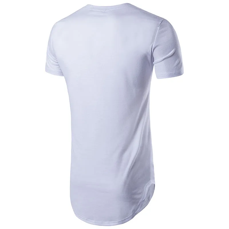 Men Crewneck Short Sleeves Long T-Shirt