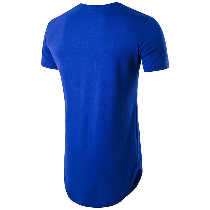 Men Crewneck Short Sleeves Long T-Shirt