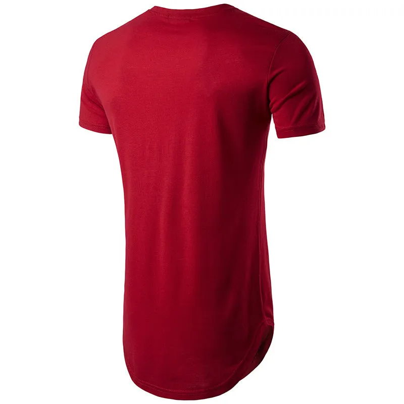 Men Crewneck Short Sleeves Long T-Shirt