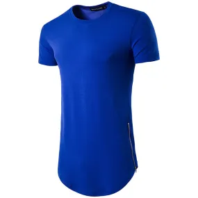 Men Crewneck Short Sleeves Long T-Shirt