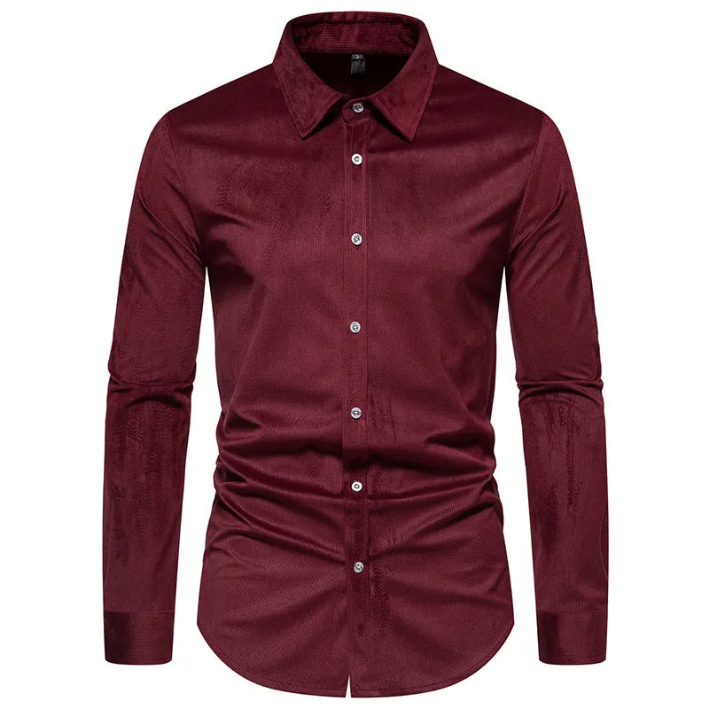 Men Turnover Collar Long Sleeves Shirt