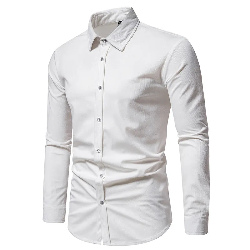 Men Turnover Collar Long Sleeves Shirt