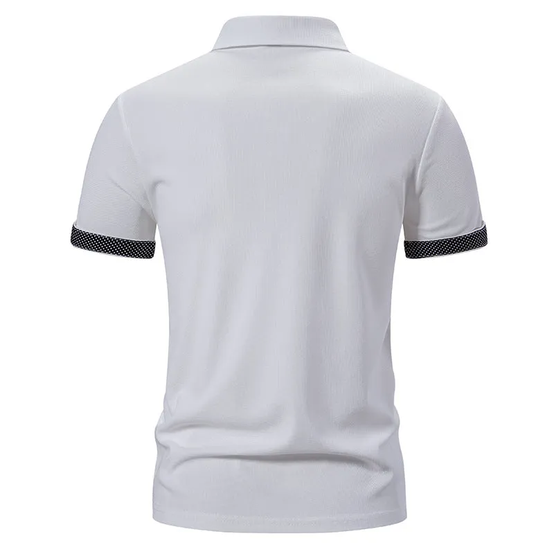 Men Turnover Collar Short Sleeves T-Shirt