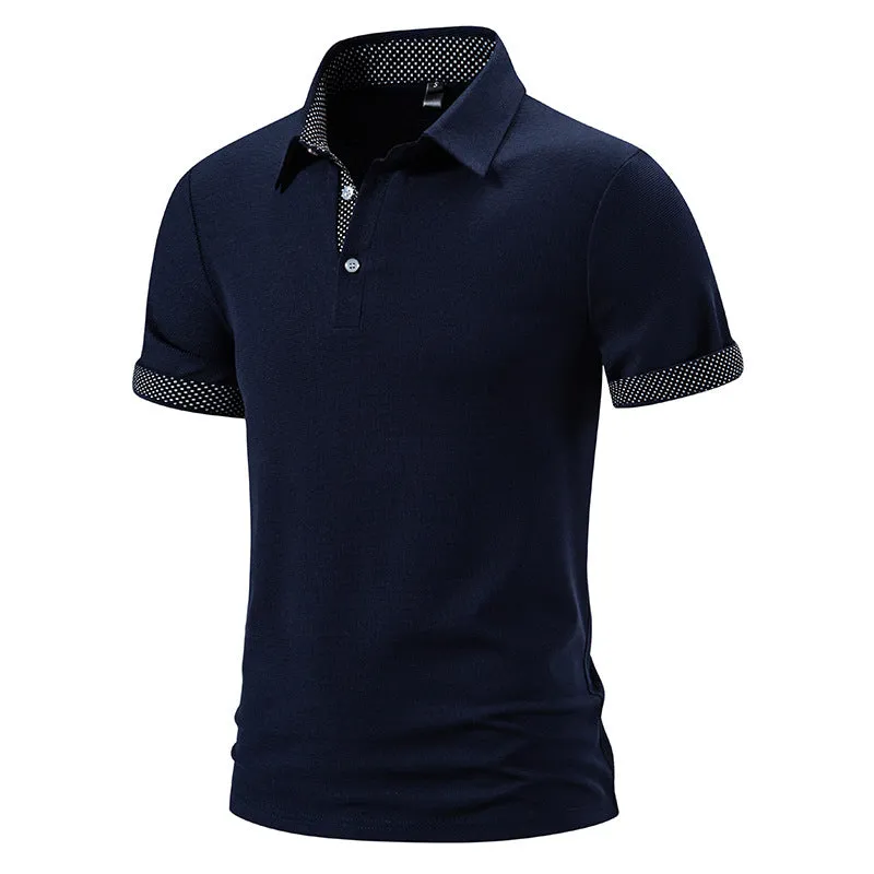 Men Turnover Collar Short Sleeves T-Shirt