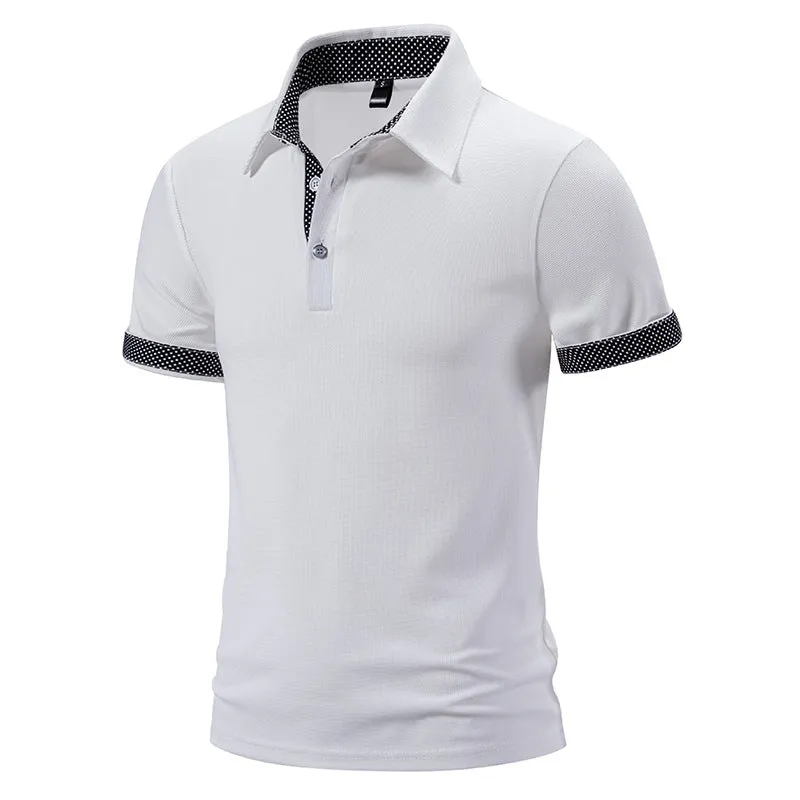 Men Turnover Collar Short Sleeves T-Shirt