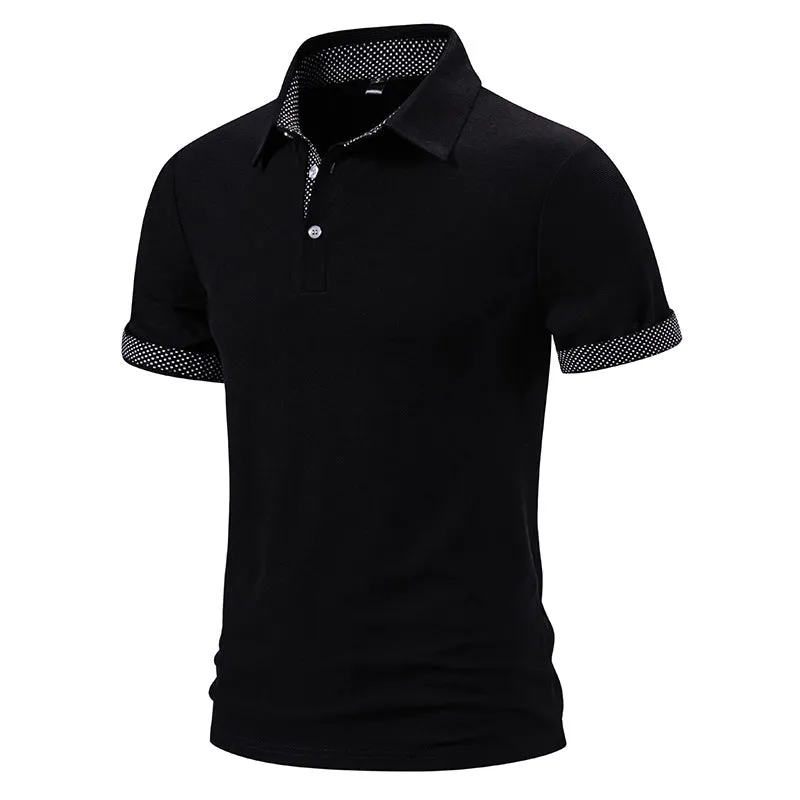 Men Turnover Collar Short Sleeves T-Shirt