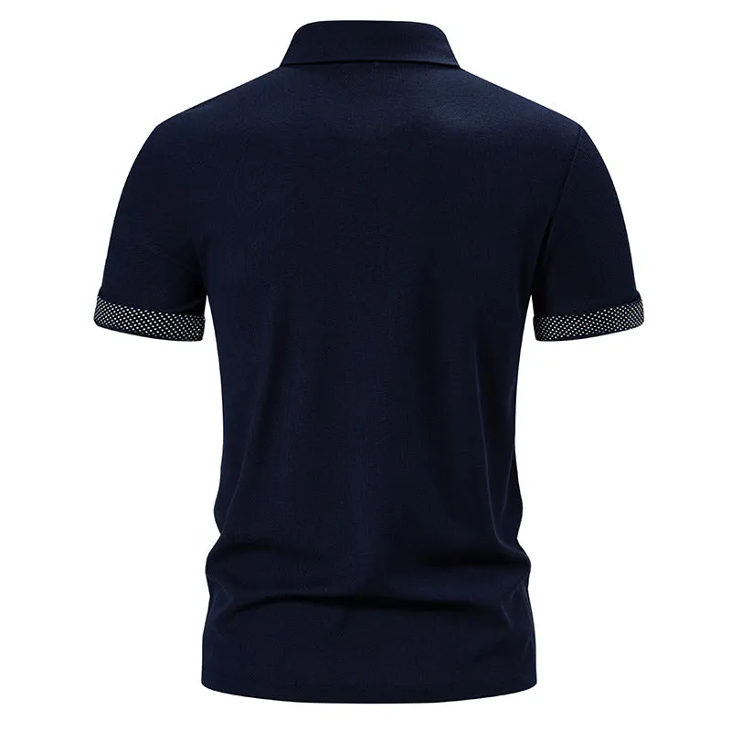 Men Turnover Collar Short Sleeves T-Shirt