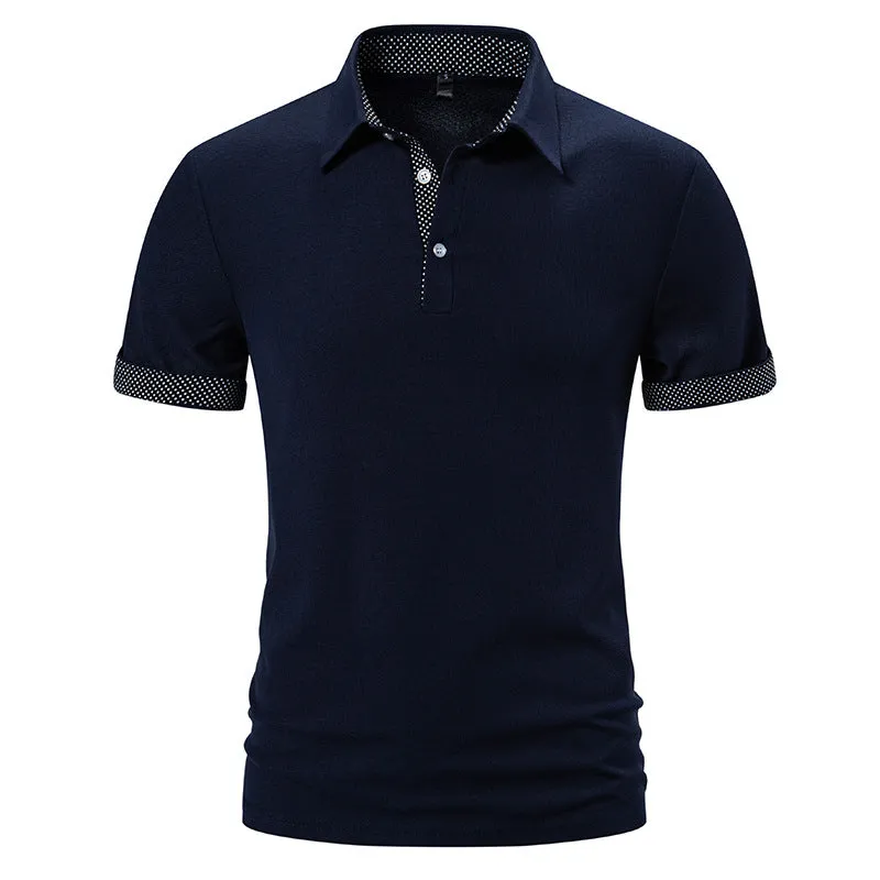 Men Turnover Collar Short Sleeves T-Shirt