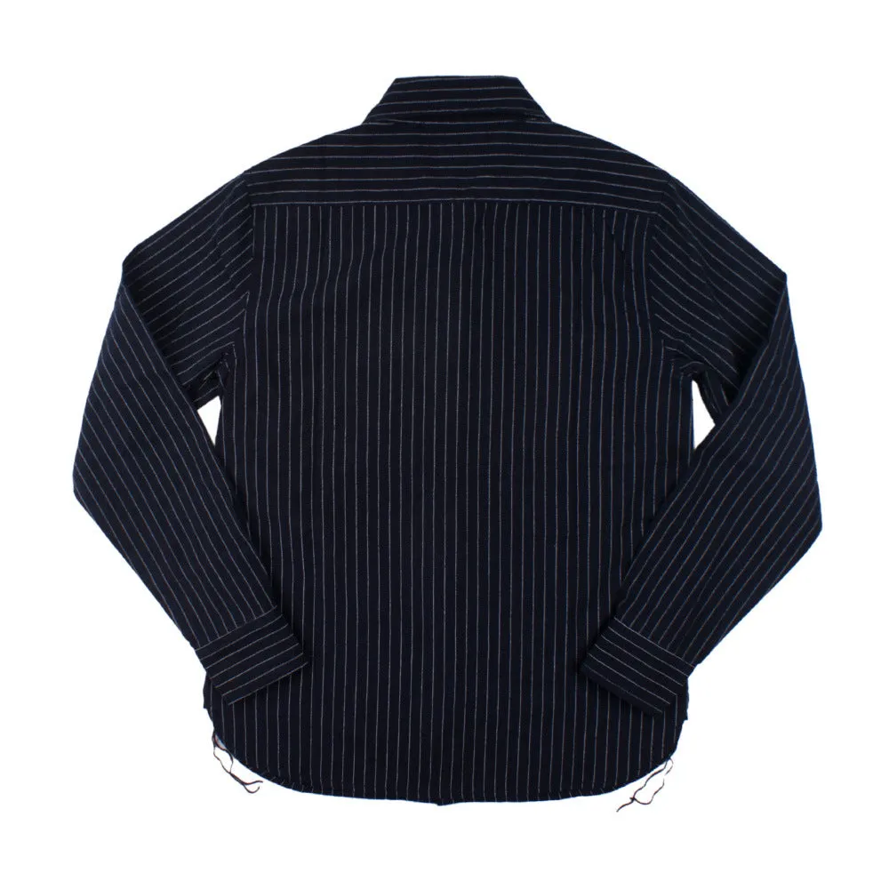 Men's casual vertical striped workwear long-sleeved shirt