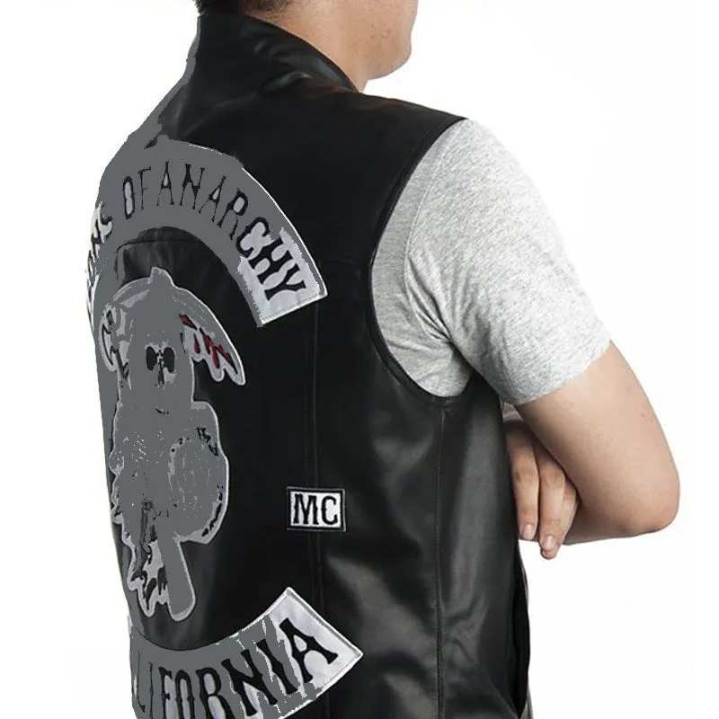 Men's Casual Vest Motorcycle Waistcoat With Pattern