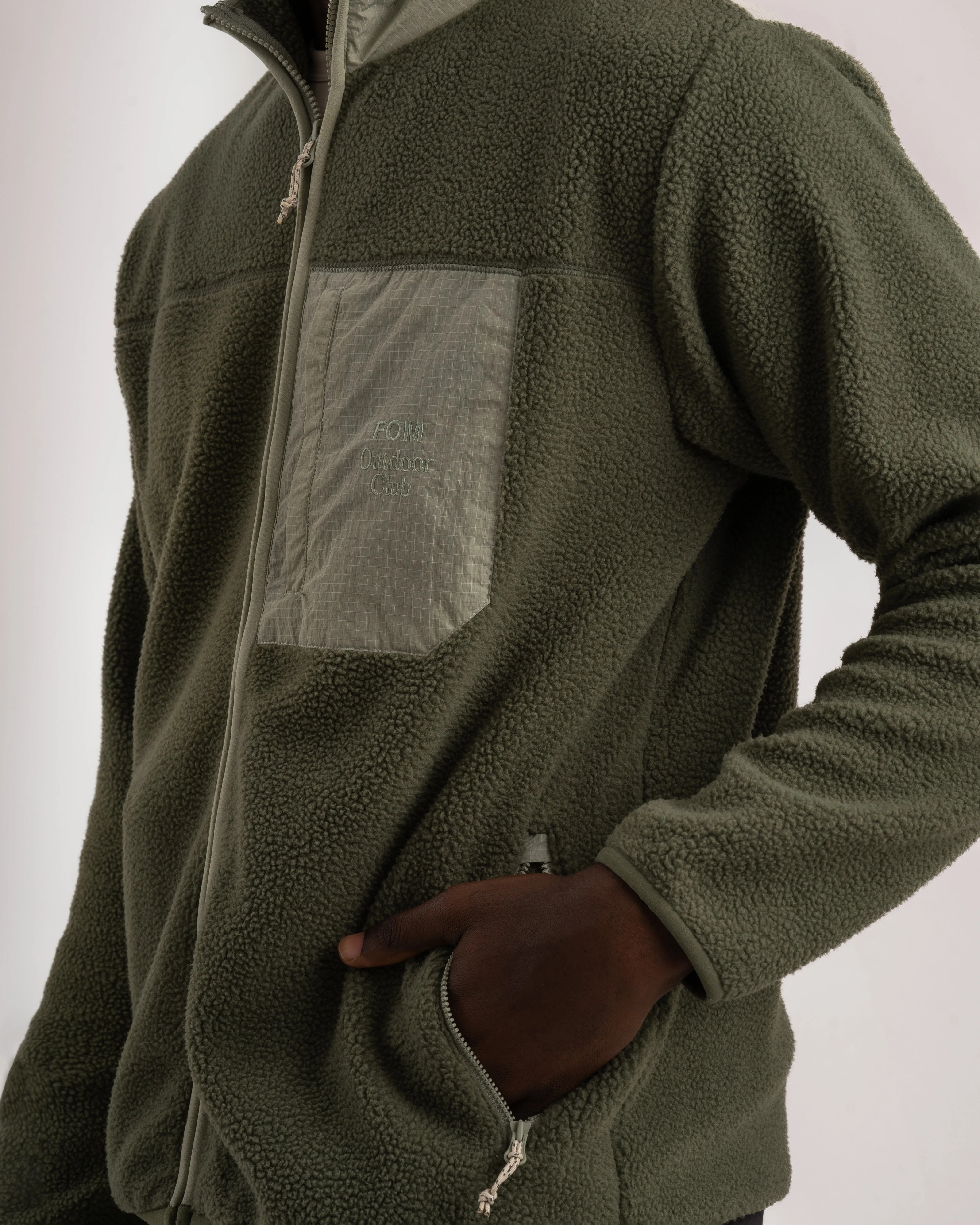 Mens Outdoor Fleece Jacket - Oakmoss