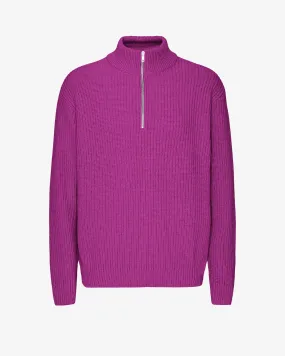 Merino Quarter Zip - Magenta Blaze