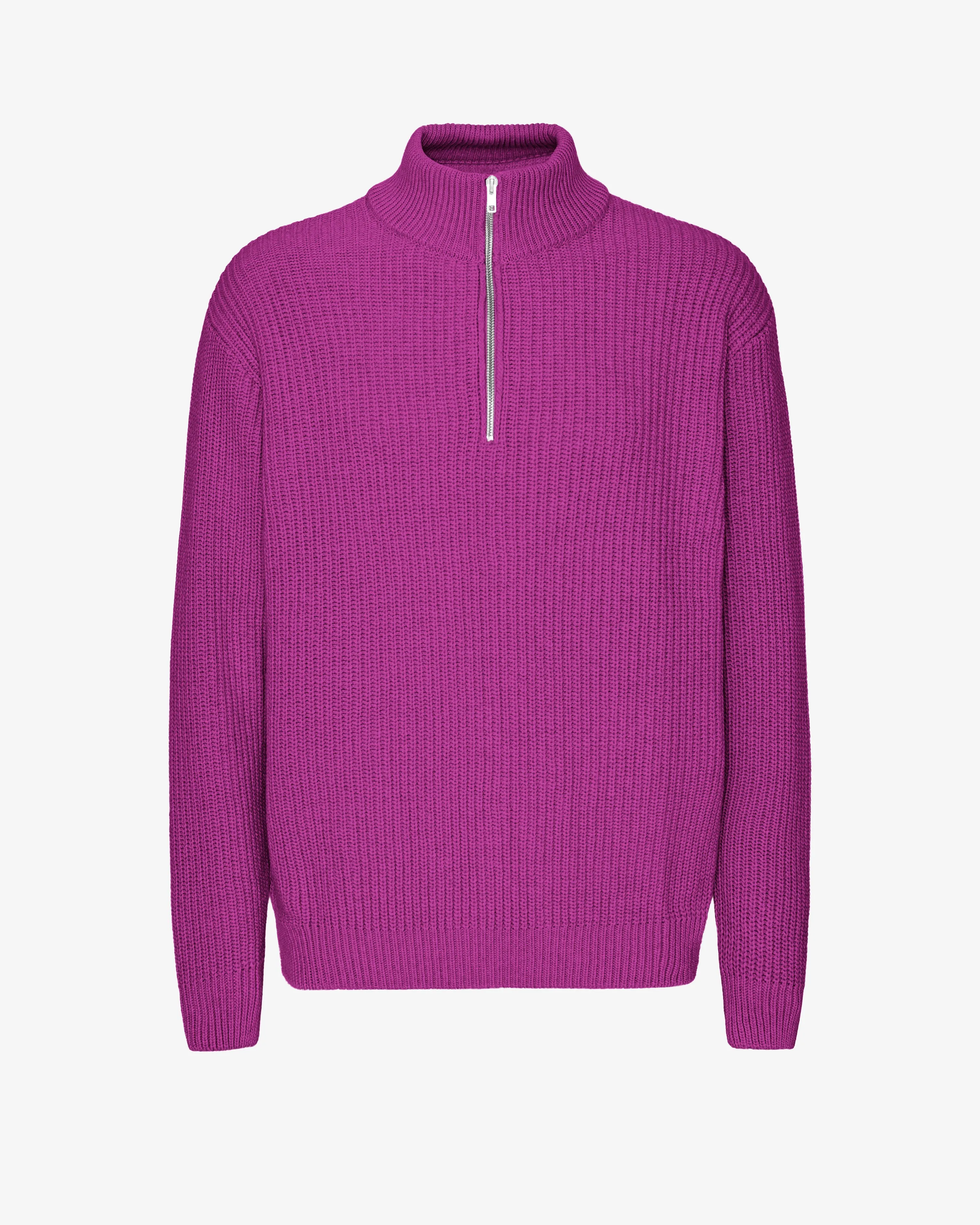 Merino Quarter Zip - Magenta Blaze