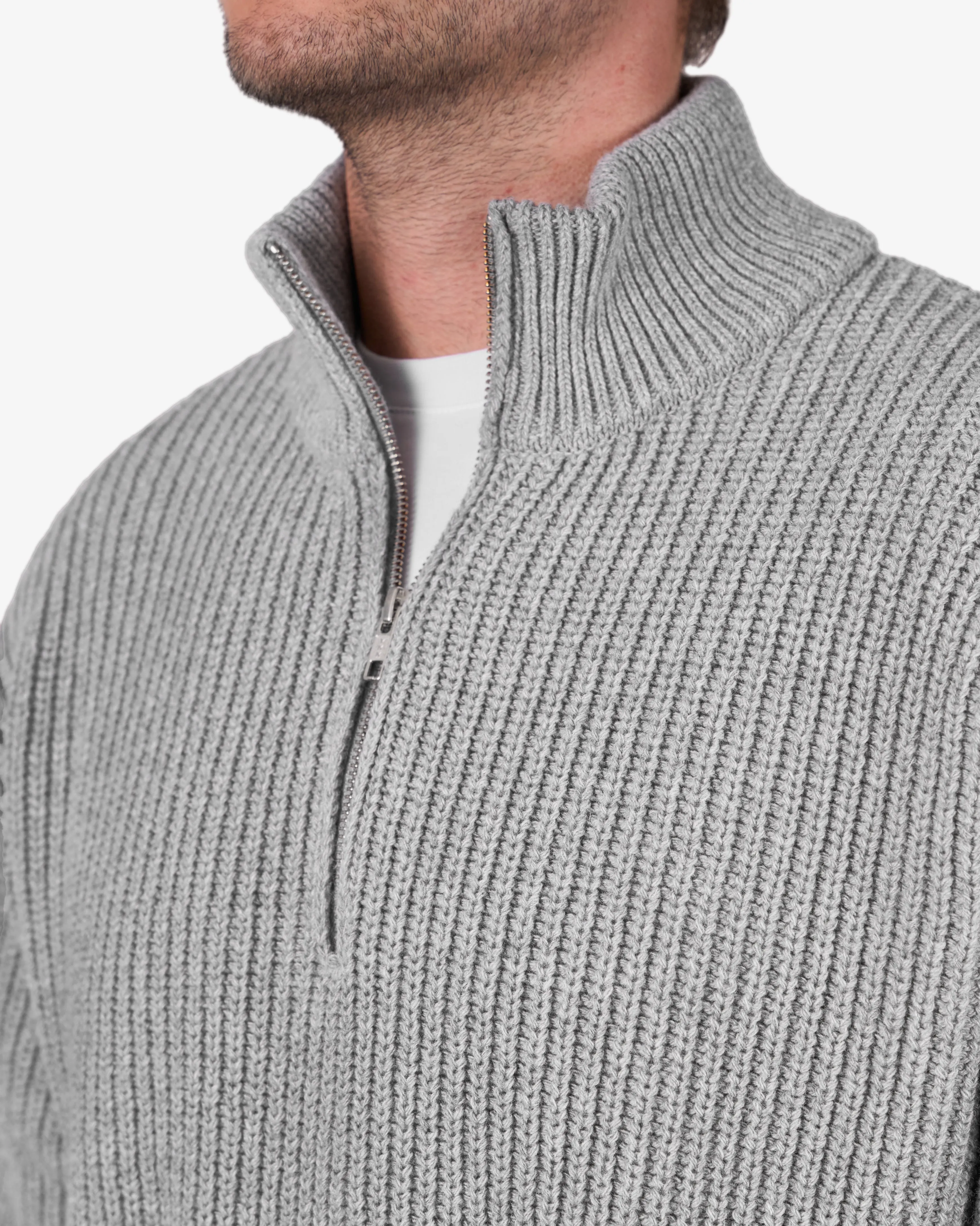 Merino Quarter Zip - Marine Blue