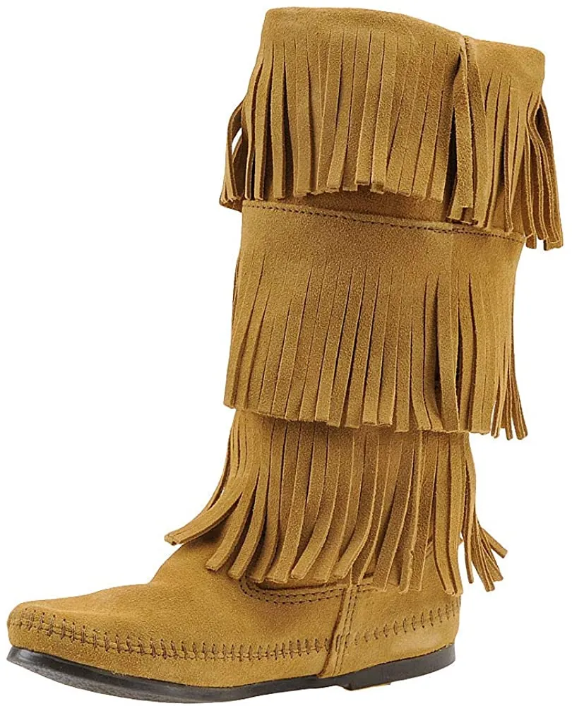 Minnetonka Women's 3-Layer Fringe Boot