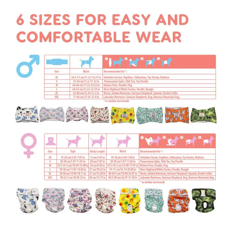 Misoko reusable diapers for female dogs, camouflage