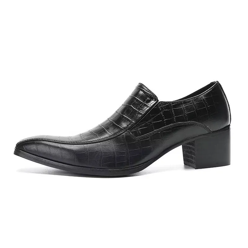 Modish CrocLeather Slip-on Dress Shoes