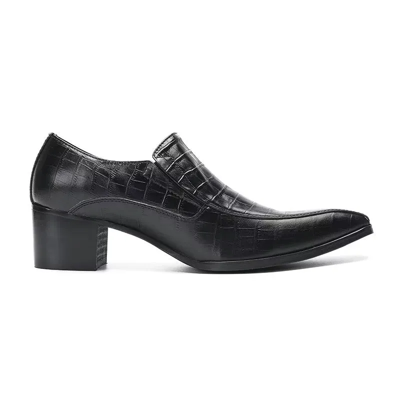 Modish CrocLeather Slip-on Dress Shoes