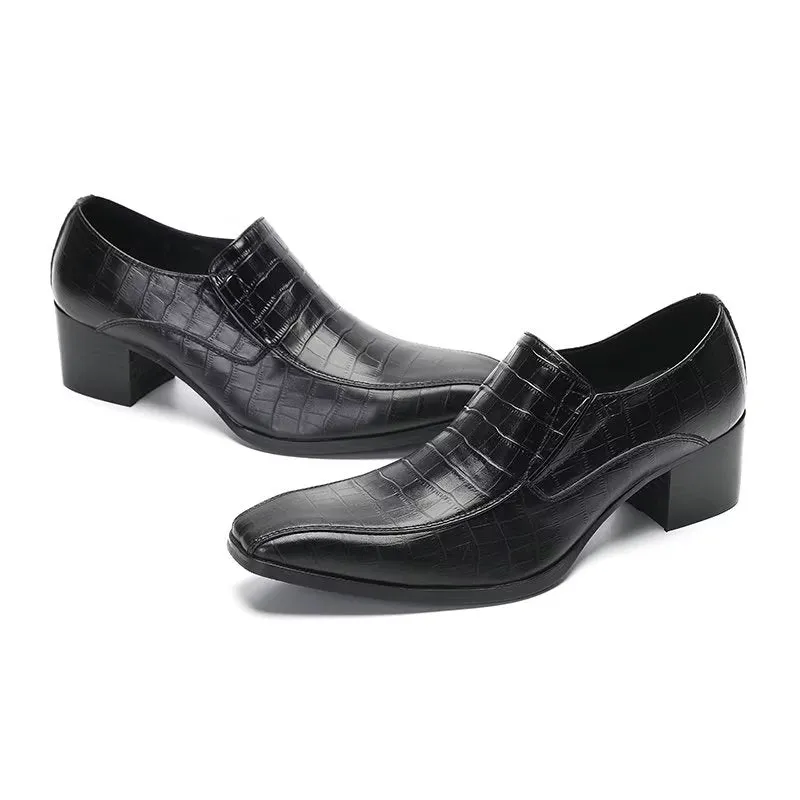 Modish CrocLeather Slip-on Dress Shoes