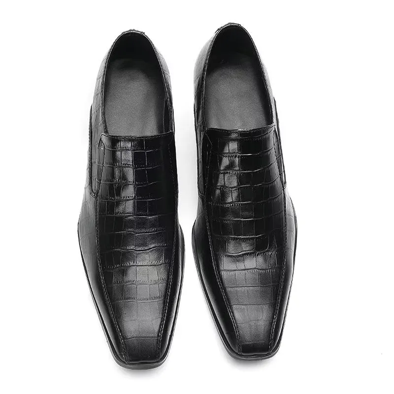 Modish CrocLeather Slip-on Dress Shoes