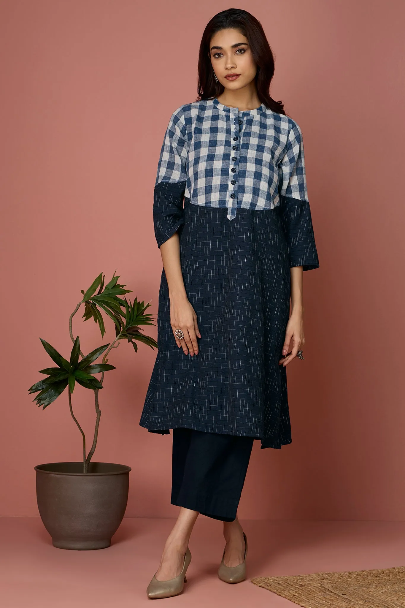 moon yoke kurta - Sapphire & Ivory Crossroads