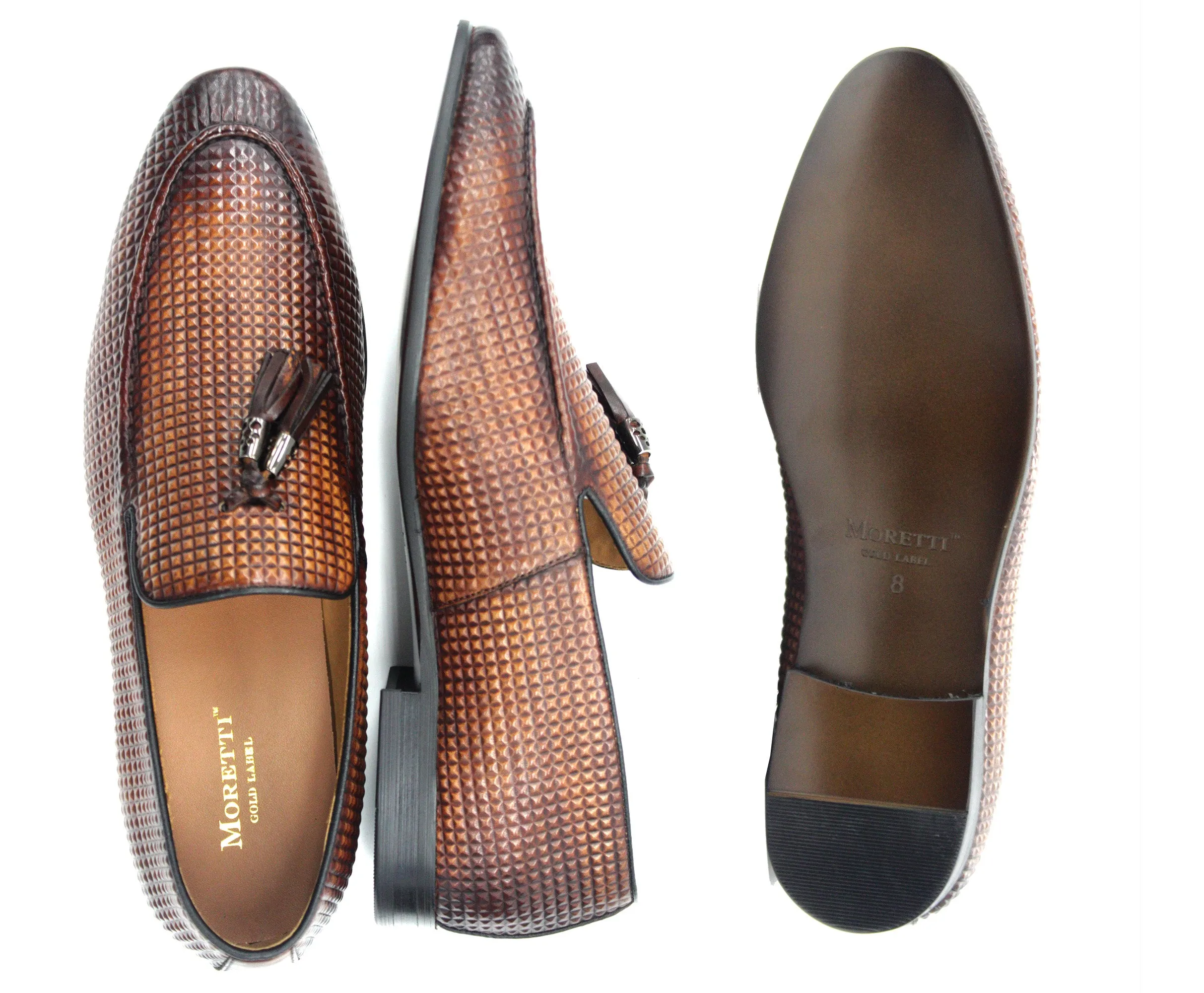 MORETTI,MOC TOE-SLIP ON-SHOES-M321617-COGNAC