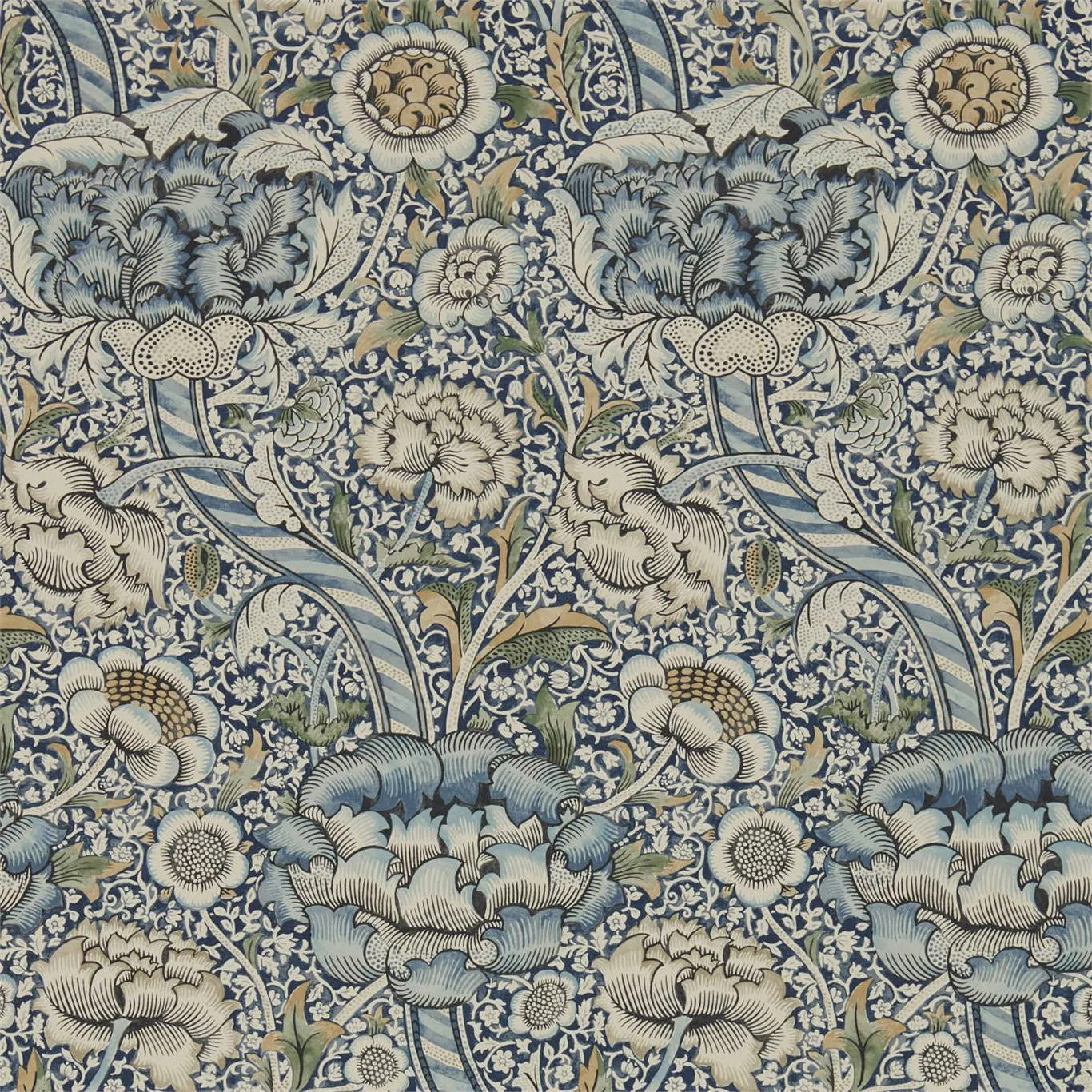 Morris & Co Wandle Blue/Stone Wallpaper