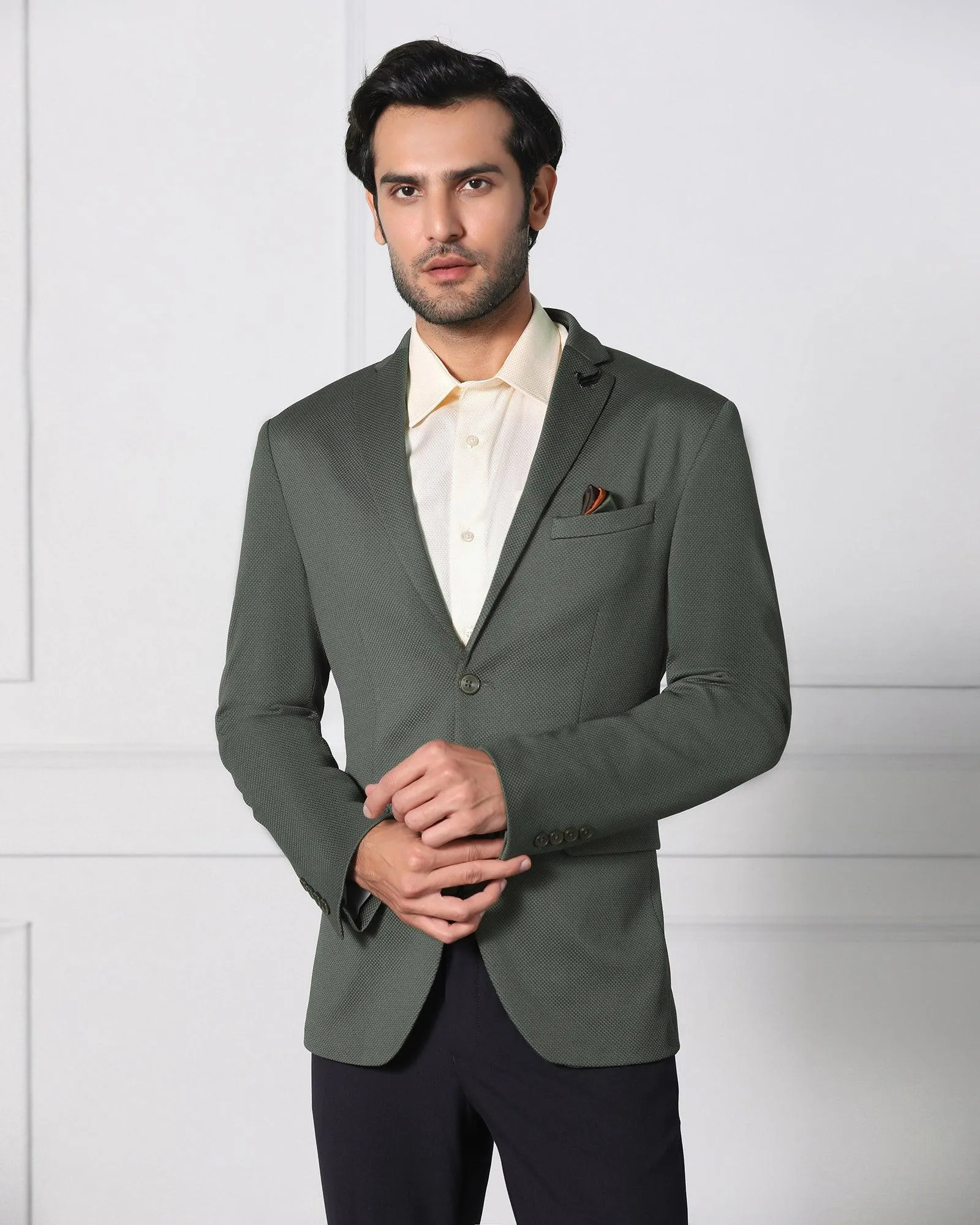 Must Haves Formal Olive Textured Blazer - Japson