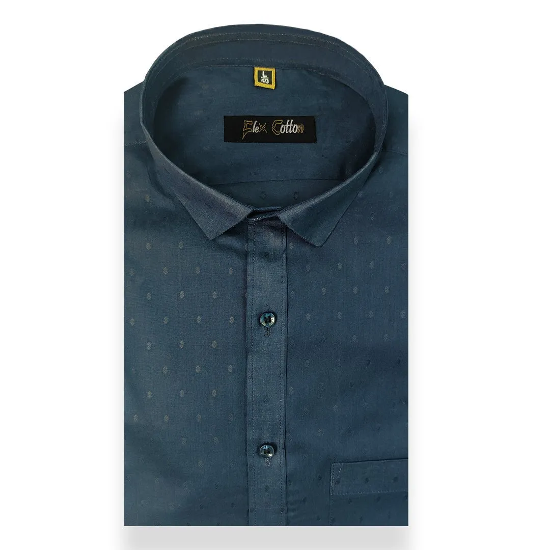 Navy Blue Color 100% Cotton Lawn Finish Shirt For Men