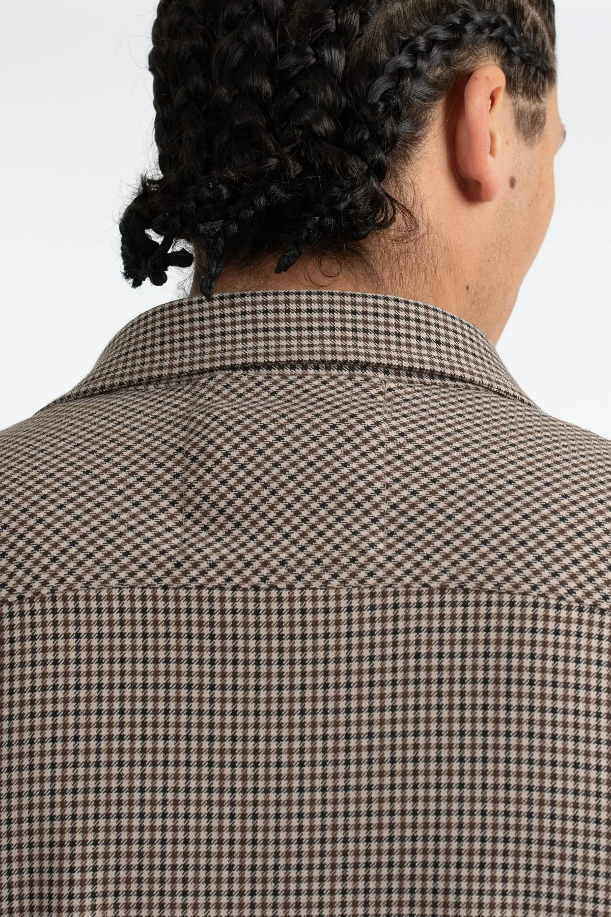 Navy Mini Check Overshirt