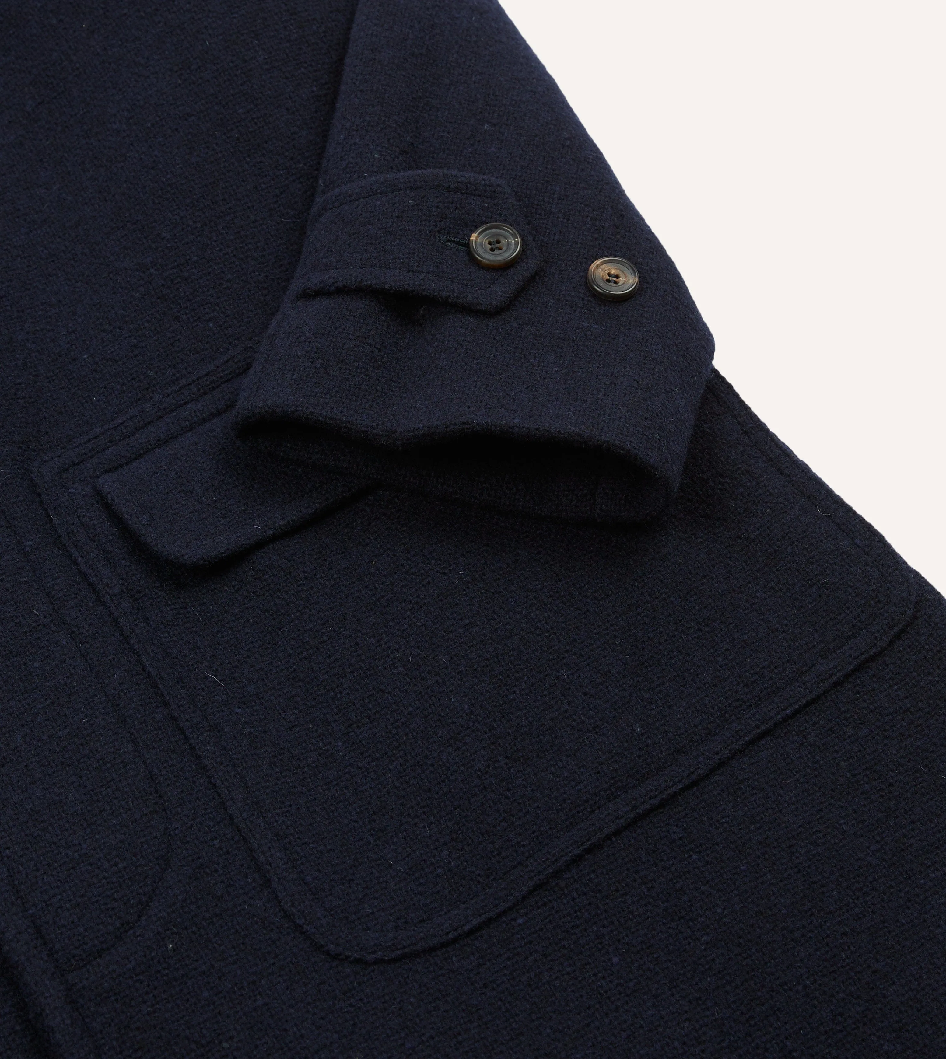 Navy Wool Raglan Coat